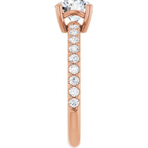 14K Rose Gold 6.5 mm Round Ring Mounting – image 7