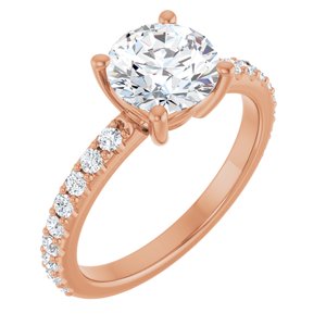 10K Rose Gold 7.4 mm Round Ring Mounting