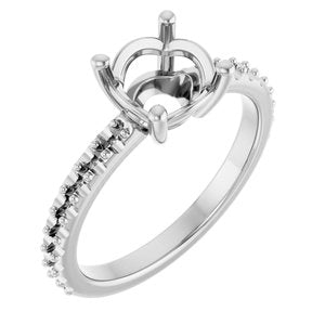Sterling Silver 7.4 mm Round Ring Mounting – image 2