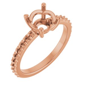 10K Rose Gold 7.4 mm Round Ring Mounting – image 2