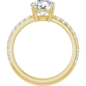 10K Yellow Gold 7.4 mm Round Ring Mounting – image 3