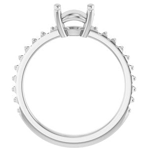 18K White Gold 7.4 mm Round Ring Mounting – image 4
