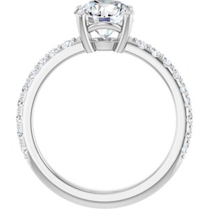 14K X1 White Gold 7.4 mm Round Ring Mounting – image 3