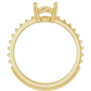 18K Yellow Gold 7.4 mm Round Ring Mounting – image 4