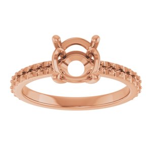 10K Rose Gold 7.4 mm Round Ring Mounting – image 6