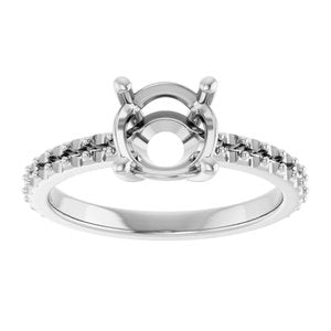 14K X1 White Gold 7.4 mm Round Ring Mounting – image 6