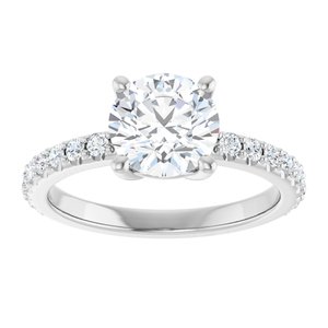 10K White Gold 7.4 mm Round Ring Mounting – image 5