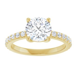18K Yellow Gold 7.4 mm Round Ring Mounting – image 5