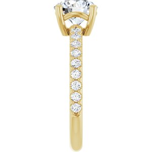 18K Yellow Gold 7.4 mm Round Ring Mounting – image 7