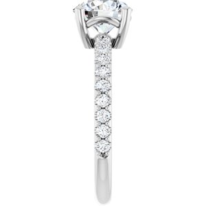 10K White Gold 7.4 mm Round Ring Mounting – image 7