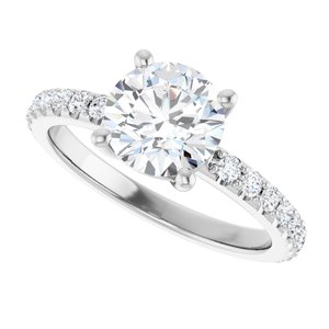 Sterling Silver 7.4 mm Round Ring Mounting – image 8