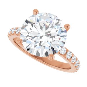 10K Rose Gold 11 mm Round Ring Mounting – image 8