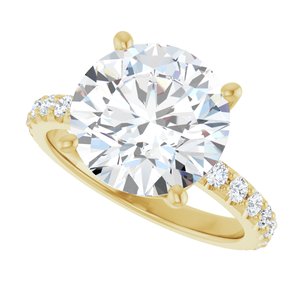 18K Yellow Gold 11 mm Round Ring Mounting – image 8