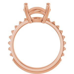 18K Rose Gold 11 mm Round Ring Mounting – image 4