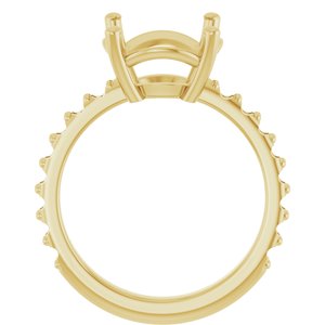 10K Yellow Gold 11 mm Round Ring Mounting – image 4