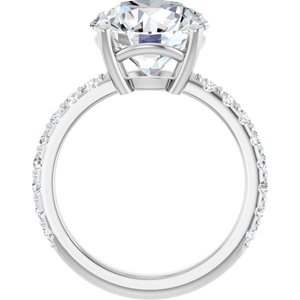 10K White Gold 11 mm Round Ring Mounting – image 3