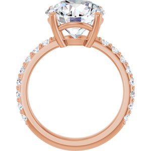 10K Rose Gold 11 mm Round Ring Mounting – image 3