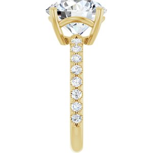 10K Yellow Gold 11 mm Round Ring Mounting – image 7