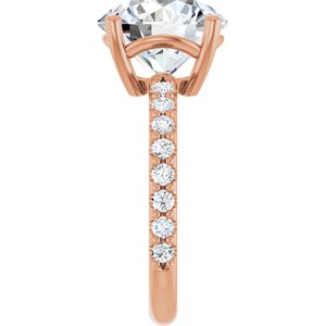 14K Rose Gold 11 mm Round Ring Mounting – image 7