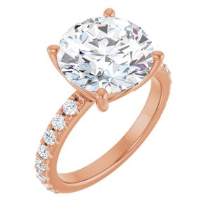 10K Rose Gold 11 mm Round Ring Mounting