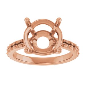 10K Rose Gold 11 mm Round Ring Mounting – image 6