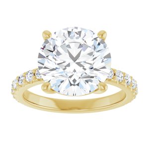14K Yellow Gold 11 mm Round Ring Mounting – image 5