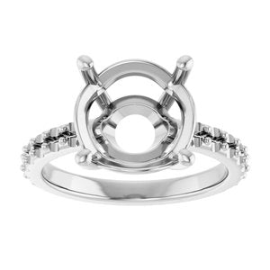 14K X1 White Gold 11 mm Round Ring Mounting – image 6