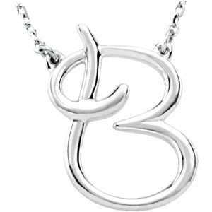 Script Initial Necklace or Center