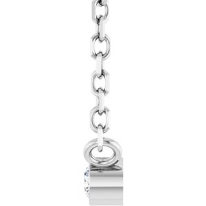 Sterling Silver .02 CT Natural Diamond Solitaire 16-18" Necklace