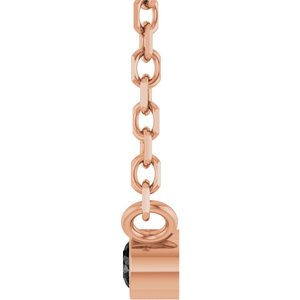 14K Rose Gold .02 CT Natural Black Diamond 16-18" Necklace