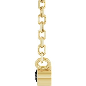 14K Yellow Gold .02 CT Natural Black Diamond 16-18" Necklace