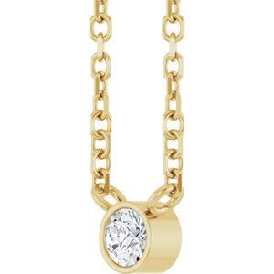 .06 Ct Natural Diamond Bezel-Set Solitaire Necklace