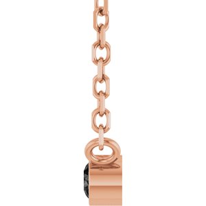 14K Rose Gold .03 CT Natural Black Diamond 16-18" Necklace