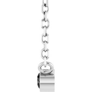 14K White Gold .03 CT Natural Black Diamond 16-18" Necklace
