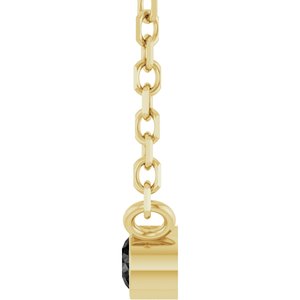 14K Yellow Gold .03 CT Natural Black Diamond 16-18" Necklace