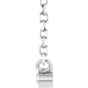14K White Gold .015 CT Natural Diamond Solitaire 16-18" Necklace