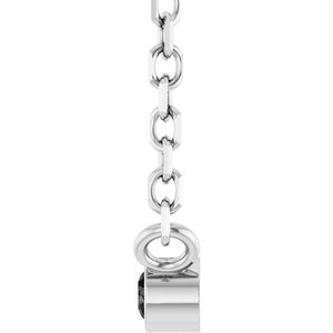 14K White Gold .015 CT Natural Black Diamond 16-18" Necklace