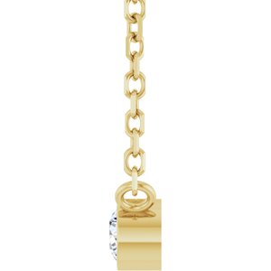 .06 Ct Natural Diamond Bezel-Set Solitaire Necklace