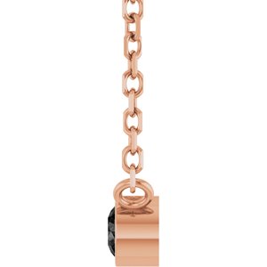 14K Rose Gold .06 CT Natural Black Diamond 16-18" Necklace