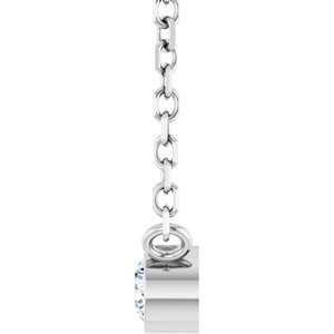 Platinum .06 CT Natural Diamond Solitaire 16-18" Necklace