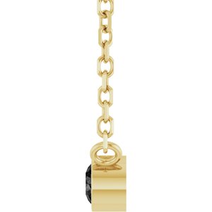 14K Yellow Gold .06 CT Natural Black Diamond 16-18" Necklace