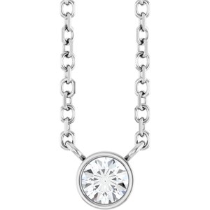 Sterling Silver 1/10 CT Natural Diamond 16-18" Necklace