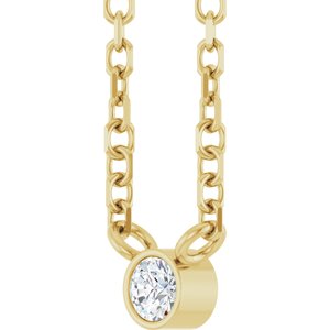 .03 Ct Natural Diamond Bezel-Set Solitaire Necklace