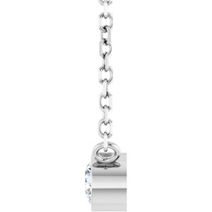 14K White Gold 1/10 CT Natural Diamond 16-18" Necklace