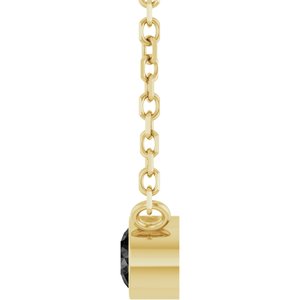 14K Yellow Gold 1/10 CT Natural Black Diamond 16-18" Necklace