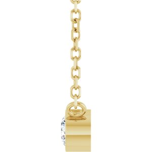 14K Yellow Gold 1/10 CT Natural Diamond 16-18" Necklace