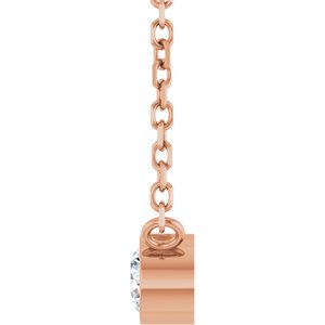 14K Rose Gold 1/10 CT Natural Diamond 16-18" Necklace