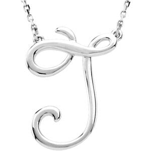 Script Initial Necklace or Center