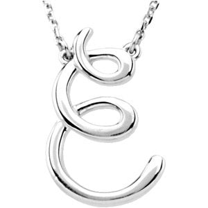 Script Initial Necklace or Center