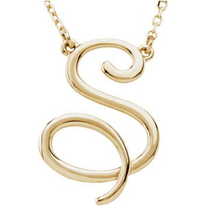 Script Initial Necklace or Center